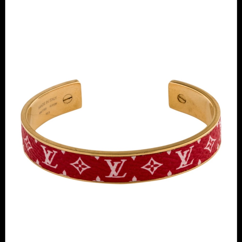 Louis Vuitton Jonck Wild Gold Hardware Red & Gold Bangle Metal